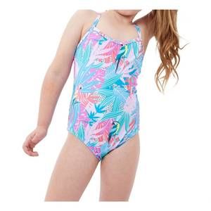 NEW GOTTEX kids girls round neck one piece swimsuit in gtk neon palms